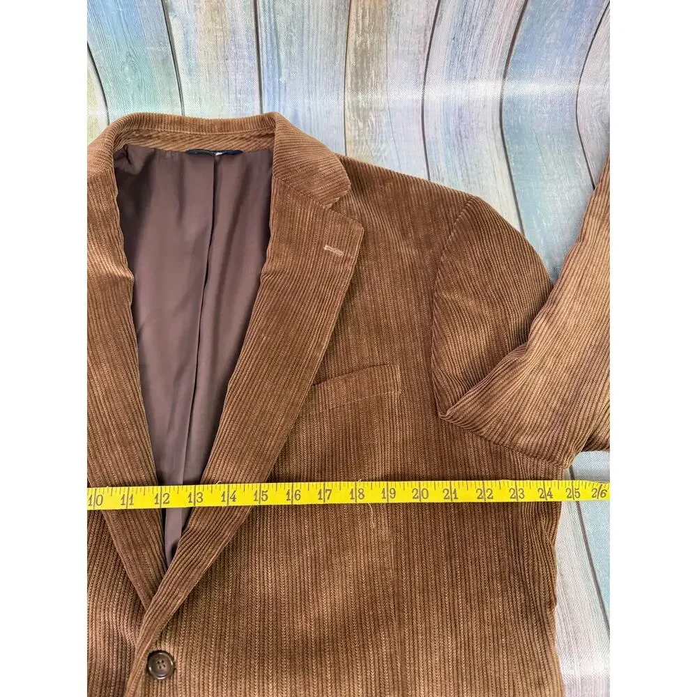 Dockers Corduroy Brown Blazer Sports Coat 46L Two Button Cotton Jacket